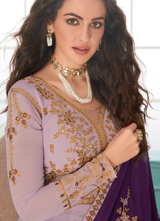 Lavender Georgette Abaya Style Suits Karishma  By Aashirwad Creation 7077