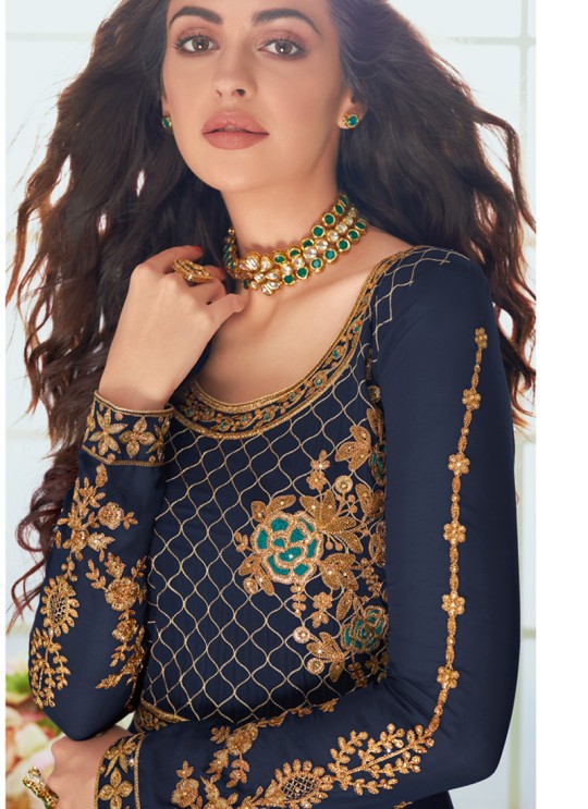 Blue Georgette Abaya Style Suits Karishma By Aashirwad Creation 7079 Blue Georgette Abaya Style Suits Karishma By Aashirwad Creation 7079