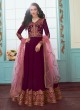 Wine Georgette Abaya Style Suits Karishma  By Aashirwad Creation 7080
