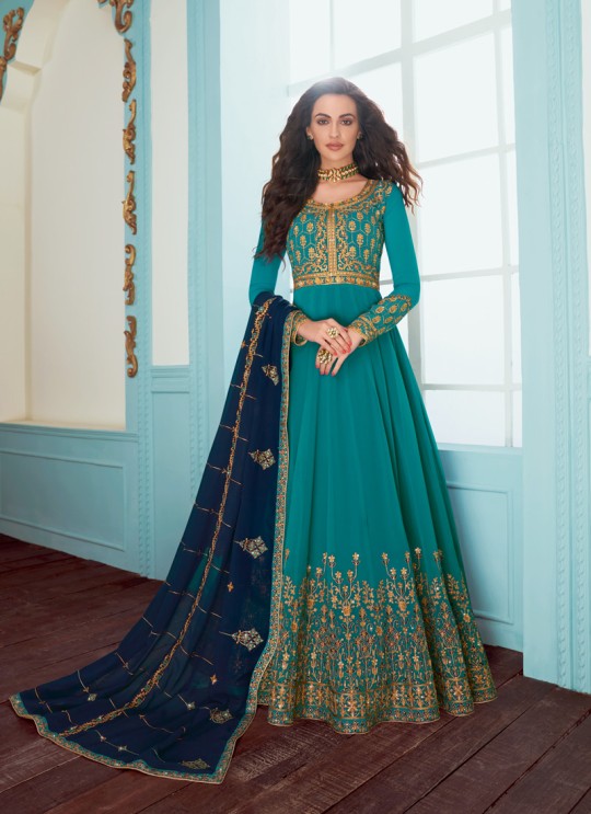 Teal Blue Georgette Abaya Style Suits Karishma By Aashirwad Creation 7081 Teal Blue Georgette Abaya Style Suits Karishma By Aashirwad Creation 7081
