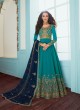 Teal Blue Georgette Abaya Style Suits Karishma  By Aashirwad Creation 7081