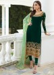 Green Georgette Embroidered Staight Cut Suits Mahira-3 7045 By Aashirwad  SC/016522