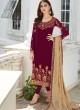 Maroon Georgette Embroidered Staight Cut Suits Mahira-3 7046 By Aashirwad  SC/016523