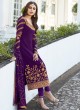 Violet Georgette Embroidered Staight Cut Suits Mahira-3 7048 By Aashirwad  SC/016525