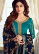 Pure Georgette Embroidered Churidar Suits Festival Wear In Turquoise Color Mahira Vol 2 8239 By Aashirwad Creation SC/015487