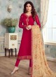 Pure Georgette Embroidered Churidar Suits Festival Wear In Magenta Color Mahira Vol 2 8236 By Aashirwad Creation SC/015484
