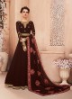 Georgette Ceremony Gown Style Anarkali In Brown Color Kashmira 8121 SC/013135