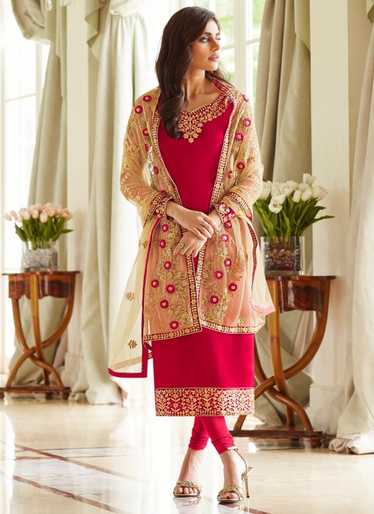 Red Georgette Embroidered Staight Cut Suits Mohra 7060 By Aashirwad SC/016608 Red Georgette Embroidered Staight Cut Suits Mohra 7060 By Aashirwad SC/016608