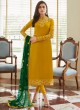 Yellow Georgette Embroidered Staight Cut Suits Mohra 7062 By Aashirwad  SC/016610