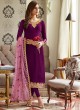 Magenta Georgette Embroidered Staight Cut Suits Mohra 7063 By Aashirwad  SC/016611