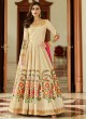 Cream Mulberry Silk Embroiderd Anarkali Suit Mor bagh Queen 7052 By Aashirwad Creation SC/016796