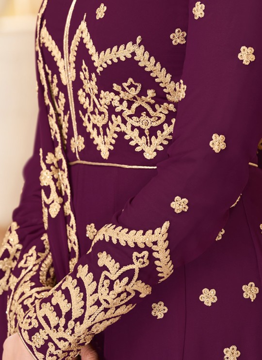 Purple Georgette Embroidered Eid Wear Abaya Style Anarkali Mor Pankh 8181 By Aashirwad Creation SC/014438 Purple Georgette Embroidered Eid Wear Abaya Style Anarkali Mor Pankh 8181 By Aashirwad Creation SC/014438