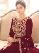 Maroon Georgette Embroidered Eid Wear Abaya Style Anarkali Mor Pankh 8183 By Aashirwad Creation SC/014440