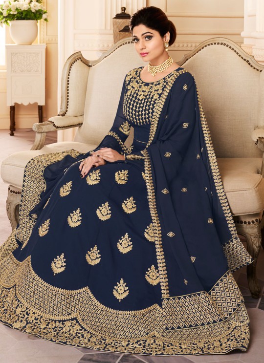 Navy Blue Georgette Embroidered Eid Wear Abaya Style Anarkali Mor Pankh 8184 By Aashirwad Creation SC/014441 Navy Blue Georgette Embroidered Eid Wear Abaya Style Anarkali Mor Pankh 8184 By Aashirwad Creation SC/014441