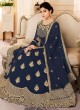 Navy Blue Georgette Embroidered Eid Wear Abaya Style Anarkali Mor Pankh 8184 By Aashirwad Creation SC/014441