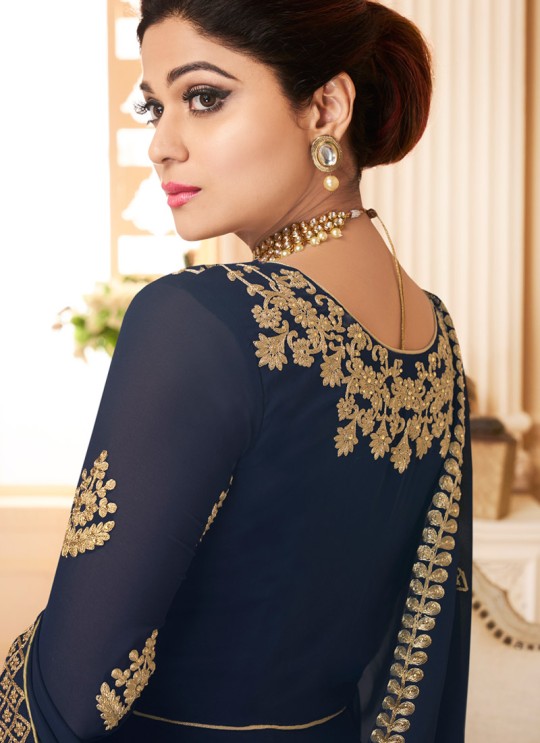 Navy Blue Georgette Embroidered Eid Wear Abaya Style Anarkali Mor Pankh 8184 By Aashirwad Creation SC/014441 Navy Blue Georgette Embroidered Eid Wear Abaya Style Anarkali Mor Pankh 8184 By Aashirwad Creation SC/014441