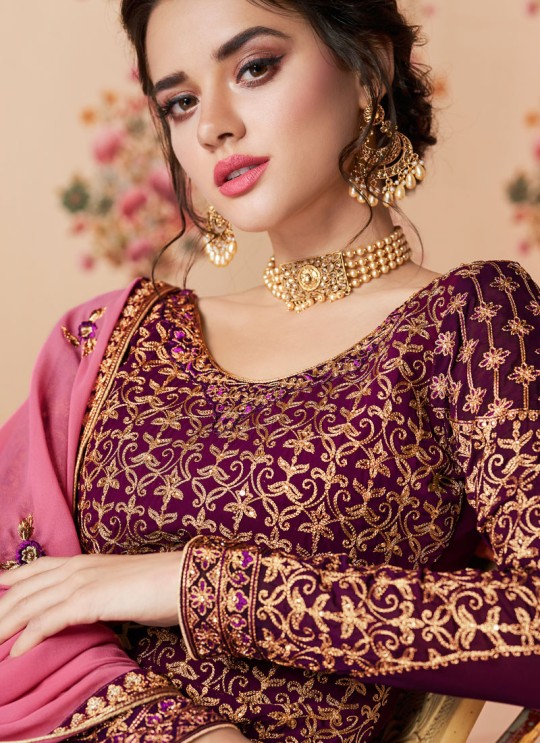 Purple Georgette Embroidered Eid Wear Sharara Kameez Nafiza 8196 By Aashirwad Creation SC/014433 Purple Georgette Embroidered Eid Wear Sharara Kameez Nafiza 8196 By Aashirwad Creation SC/014433