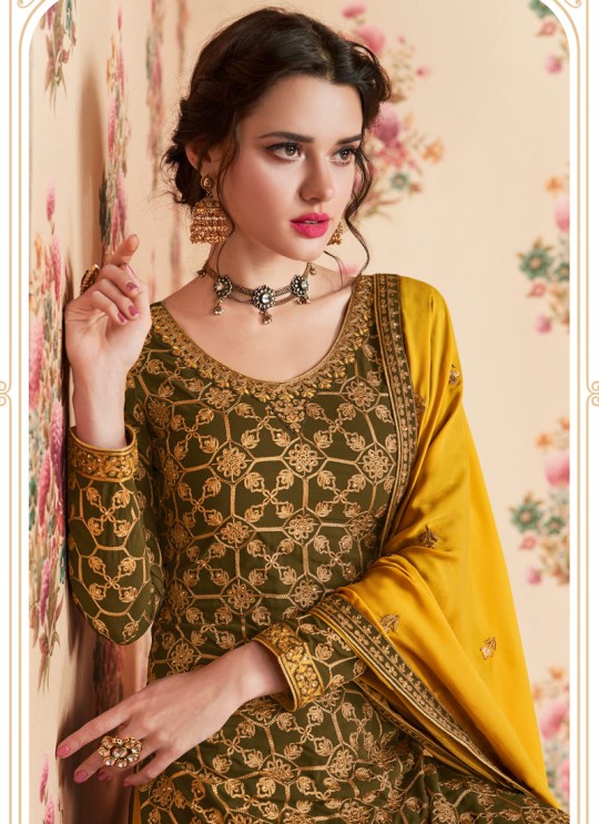Mehandi Green Georgette Embroidered Eid Wear Sharara Kameez Nafiza 8200 By Aashirwad Creation SC/014437 Mehandi Green Georgette Embroidered Eid Wear Sharara Kameez Nafiza 8200 By Aashirwad Creation SC/014437