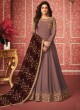 Intriguing Floor Length Anarkali In Brown Color For Bridesmaids Nusrat 8288 By Aashirwad SC/016085