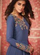 Absorbing Full Length Anarkali In Blue Color For Bridesmaids Nusrat 8289 By Aashirwad SC/016086