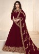 Maroon Georgette Embroidered Eid Wear Floor Length Anarkali Pankh Premium 8101E Color By Aashirwad Creation SC/015081