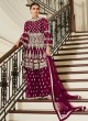 Magenta Net Bridal Sharara Suit Premium Sharara 7023 By Aashirwad SC/016959
