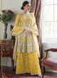 Premium Sharara Gold By Aashirwad 7024A Yellow Net Palazzo Suit SC-017443