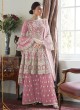 Premium Sharara Gold By Aashirwad 7024B Pink Net Palazzo Suit SC-017444
