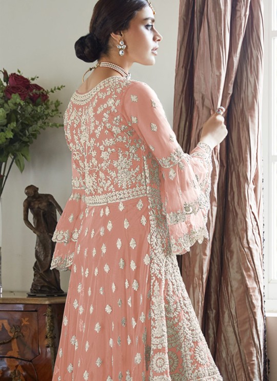 Premium Sharara Gold By Aashirwad 7024D Peach Net Palazzo Suit SC-017446 Premium Sharara Gold By Aashirwad 7024D Peach Net Palazzo Suit SC-017446