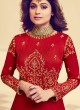 Mulberry Silk Party Designer Anarkali In Red Color Rajkumari 8005 SC/011725