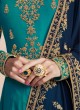 Turquoise Georgette Embroidered Eid Wear Floor Length Anarkali Rivaana 8190 By Aashirwad Creation SC/015152