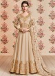 Cream Georgette Embroidered Eid Wear Floor Length Anarkali Rivaana 8191 By Aashirwad Creation SC/015153