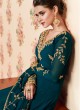Teal Blue Georgette Embroidered Eid Wear Floor Length Anarkali Rivaana 8194 By Aashirwad Creation SC/015156