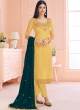Rosy By Aashirwad 7119 Yellow Pure Georgette Straight Cut Suit