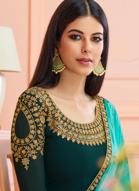 Rosy By Aashirwad 7123 Blue Pure Georgette Straight Cut Suit Rosy By Aashirwad 7123 Blue Pure Georgette Straight Cut Suit