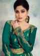 Alluring Mulberry Silk Abaya Style Anarkali In Green Color For Indian Bridesmaids Royal Silk 8254 By Aashirwad SC/016089