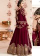 Wine Georgette Embroidered Eid Wear Abaya Style Anarkali Roza 8188 By Aashirwad Creation SC/015056