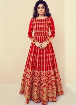 Royal Silk Festival Anarkali Suit In Red Color Saanvi 8081 SC/013193