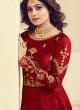 Royal Silk Festival Anarkali Suit In Maroon Color Saanvi 8085 SC/013197