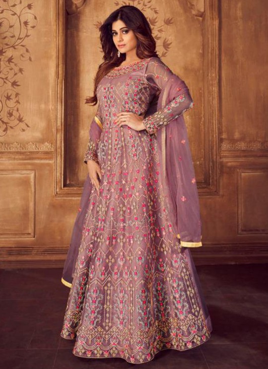 Purple Net Embroidered Floor Length Anarkali Karigiri-02 8243 By Aashirwad