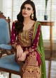 Pretty Georgette Party Wear Churidar Suit In Maroon Color Mbroidered 7002 By Aashirwad SC/016299