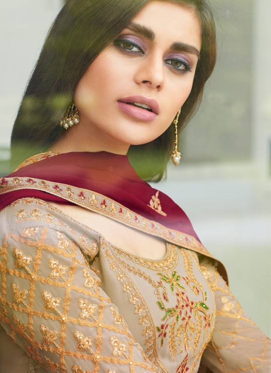 Lovely Georgette Party Wear Churidar Suits In Grey Color Mbroidered 7003 By Aashirwad SC/016300 Lovely Georgette Party Wear Churidar Suits In Grey Color Mbroidered 7003 By Aashirwad SC/016300