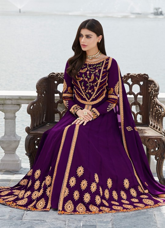 Purple Georgette Festival wear Abaya Style Suits Nayra 7033 By Aashirwad SC/016402