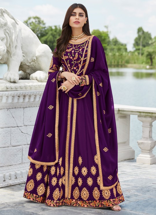 Purple Georgette Festival wear Abaya Style Suits Nayra 7033 By Aashirwad SC/016402