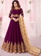 Magenta Georgette Embroidered Abaya Style Anarkali Saanvi -2 8260 By Aashirwad