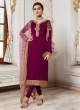 Pleasant Satin Georgette Party Wear Churidar Suit In Magenta Color Sadaf 7012 By Aashirwad SC/016283