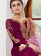 Pleasant Satin Georgette Party Wear Churidar Suit In Magenta Color Sadaf 7012 By Aashirwad SC/016283