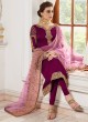 Pleasant Satin Georgette Party Wear Churidar Suit In Magenta Color Sadaf 7012 By Aashirwad SC/016283