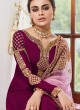 Pleasant Satin Georgette Party Wear Churidar Suit In Magenta Color Sadaf 7012 By Aashirwad SC/016283