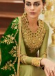 Delightful Satin Georgette Party Wear Churidar Suit In Green Color Sadaf 7013 By Aashirwad SC/016284